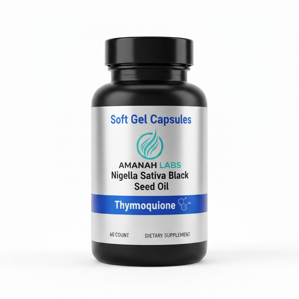 Amanah Labs Nigella Sativa Black Seed Oil - correct droplet logo